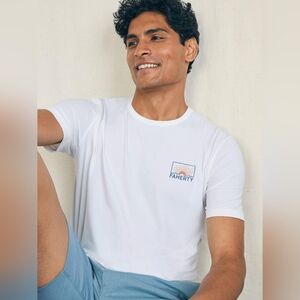 Faherty Short-Sleeve Shorelite UPF Tee White Size Medium